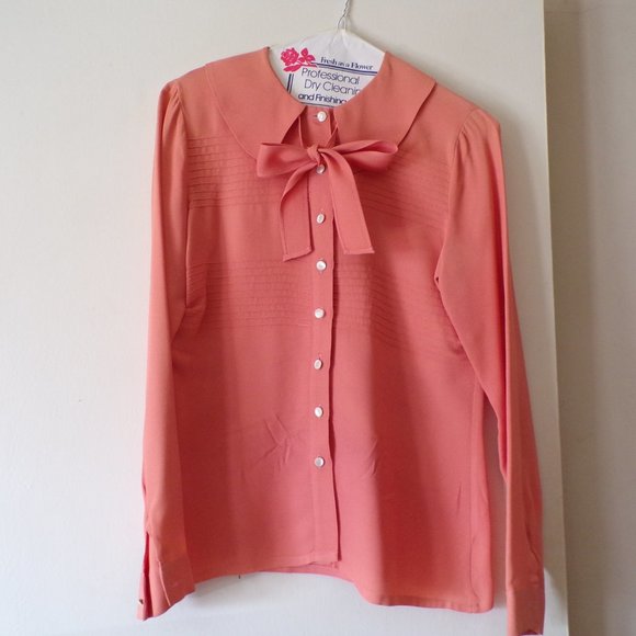 VINTAGE Cacharel Women's Peach Blouse - Picture 8 of 16